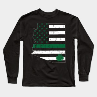 St Patricks Vintage Arizona Irish USA Flag Long Sleeve T-Shirt